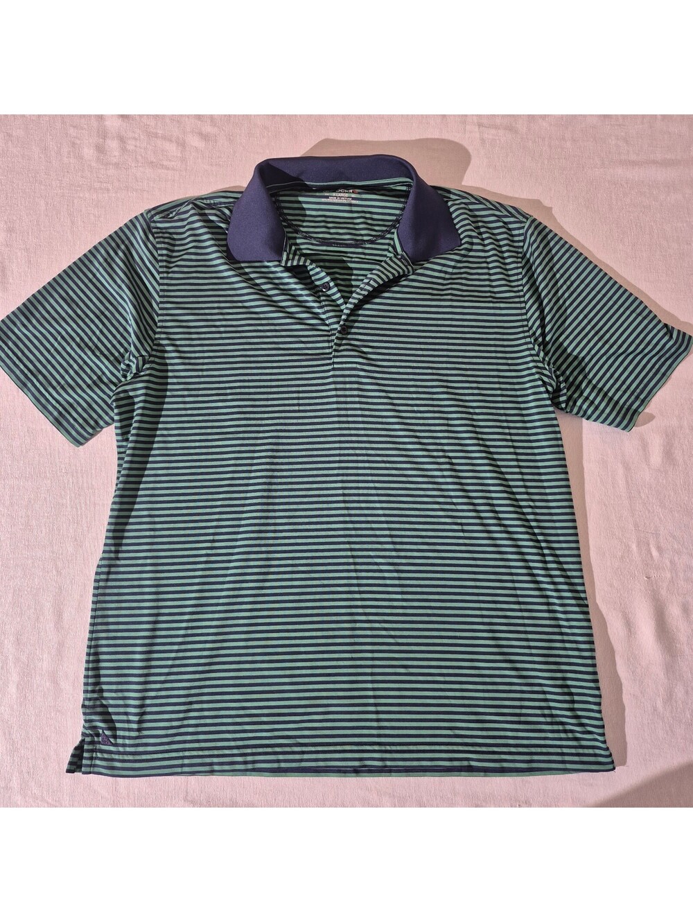 UNTUCKit green and navy XL XLarge striped golf polo shirt